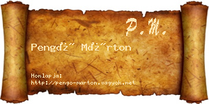 Pengő Márton névjegykártya